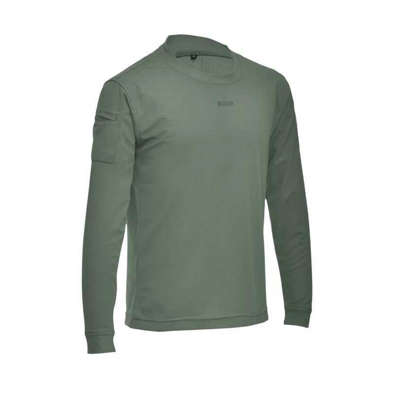 Casual Mens Long Sleeve Combat Tops Round Neck Solid Color Slim Fit Tactical T-Shirts Outdoor Athletic Tops Streetwear OutfitsM240814