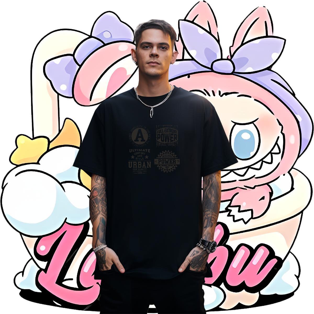 Loose Tshirt for Man Woman High Street Hip Hop 230g Pure Cotton Customized Print Short Sleeve Soft letter T Shirt For Man 2024 Tee Shirt