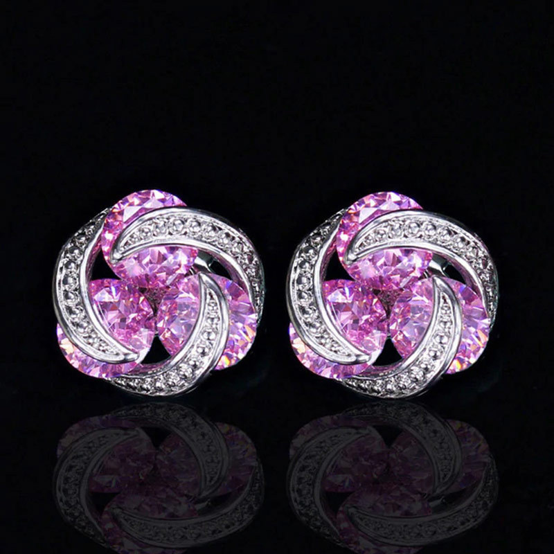 2024 Choucong Brand Stud Earrings Luxury Jewelry 925 Sterling Silver Colorful 5A Cubic Zircon CZ Diamond Party Women Ladies Jewellery Fashion Earring 