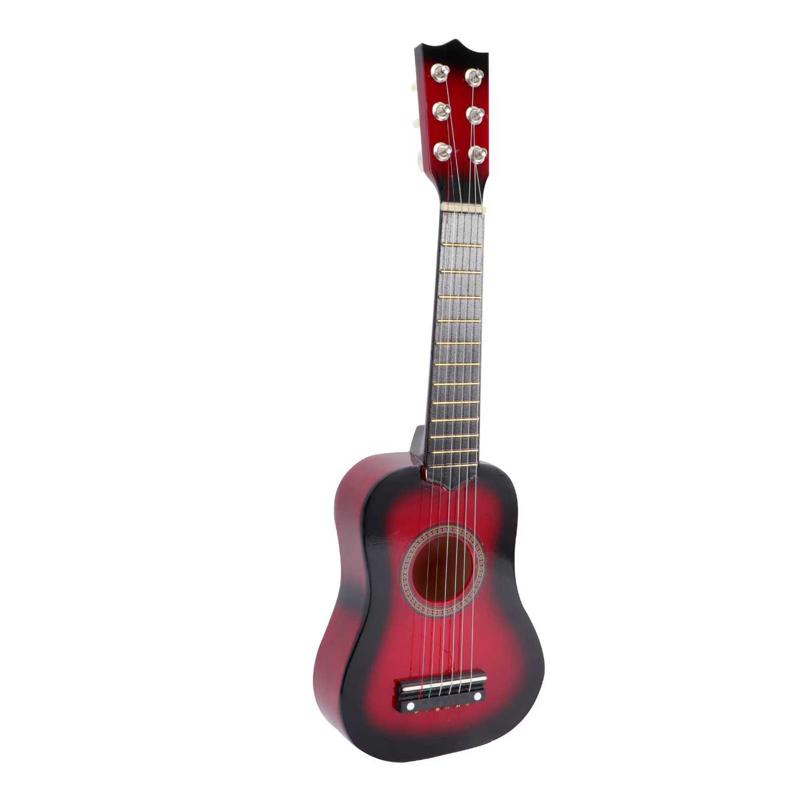 21 Inch Red Acoustic Guitar Kids Mini Guitarra Toys Children Musical Instrument Portable Wooden Aldult Small Y240813