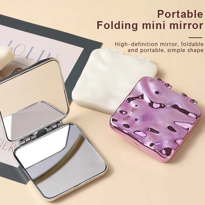 Folding Makeup Mirror Mini Square Makeup Mirror Portable Hand Mirror Double sided Compact Mirror Pocket Mirror W240813