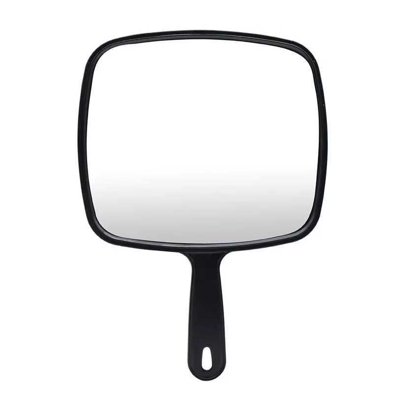 Handheld mirror professional handheld salon barber mirror with handheld practical household mirror (black) W240813