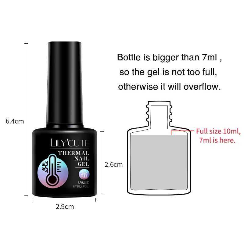 LILYCUTE 7ML Thermal Gel Nail Polish Ultra-thin Temperature Color Changing Gel Polish Semi Permanent UV Gel Nail Art Gel VarnishM240814
