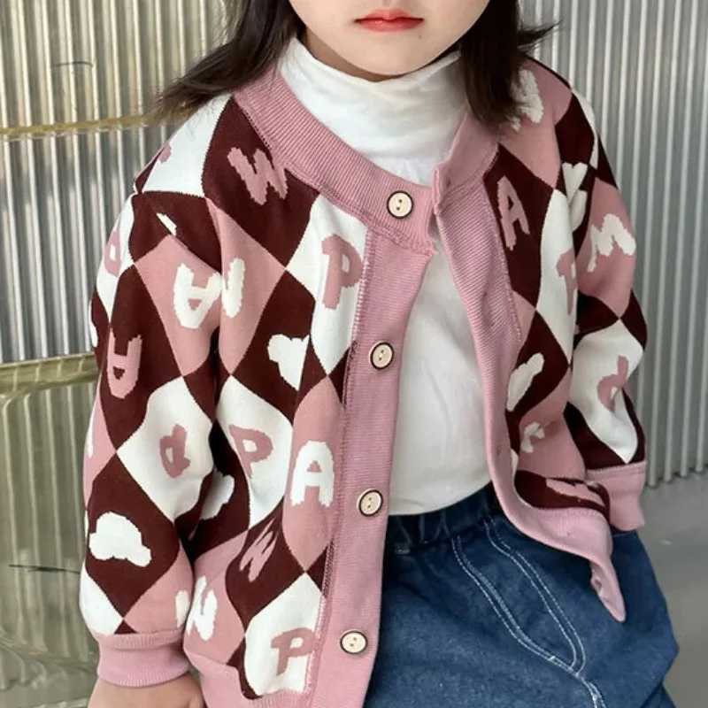 2024 autumn and winter childrens jackets knitted jackets for boys and girls sweaters warm cardigans baby thick jackets W240813