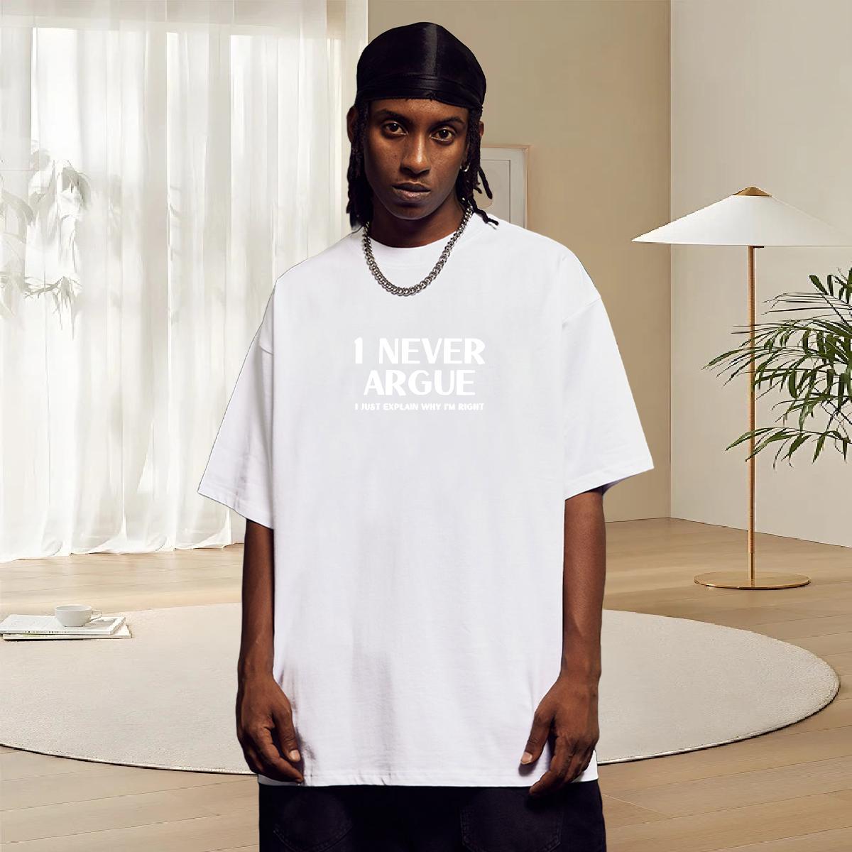 Classic Men Tees Summer Casual 230g Cotton DIY Printed Pure Cotton letter Man T Shirts New Wear