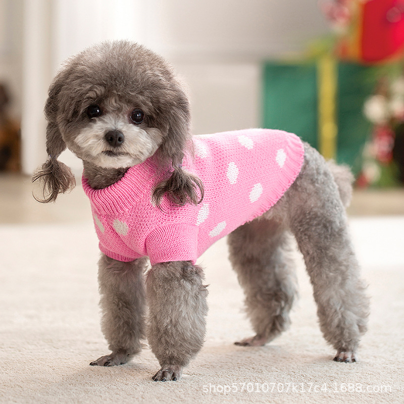 New Pet Dog Autumn Winter Thickened Christmas Cat Snowflake Crewneck Sweater Knitted Wool Clothing Supplies