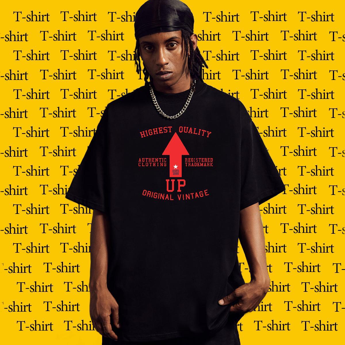 Brand Men Tops Tees Beach 230g Pure Cotton Anime Print O Neck Short Sleeves letter T-Shirts Fashion New Tshirts