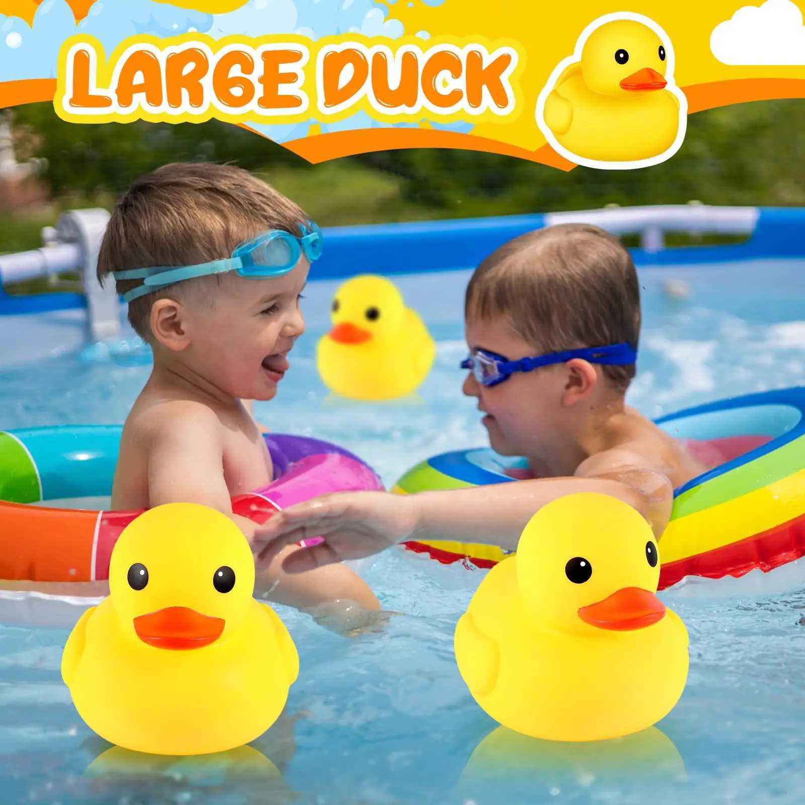 1/2 Pcs Rubber Duck 10.2 Inch Duck Bath Toy Giant Rubber Duck Large Rubber Ducky Bath Toy Squeaky Big Yellow Rubber Ducks Y240813