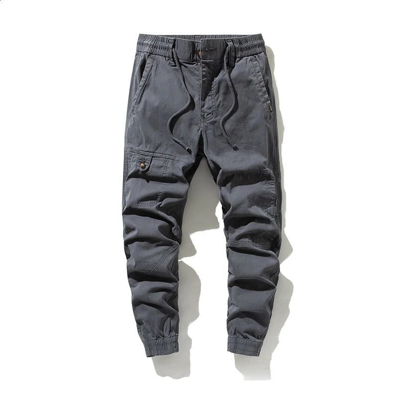 Fashion Mens Tactical Cargo Pants Men Elastic Waist Joggers Army Military Casual Cotton Pants High Quality Long Trousers 240812