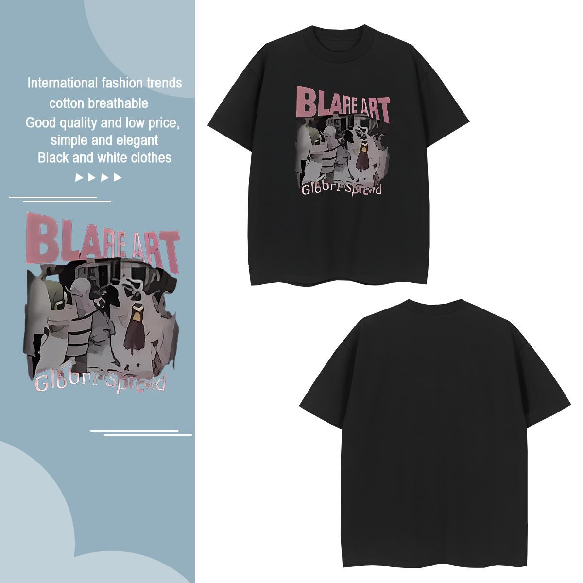 High Quality letter T shirt Street Men Tops Tees 230g Cotton Fashion Designer Crew Neck Breathable Cartoon Printing L-4XL Tees Shirts