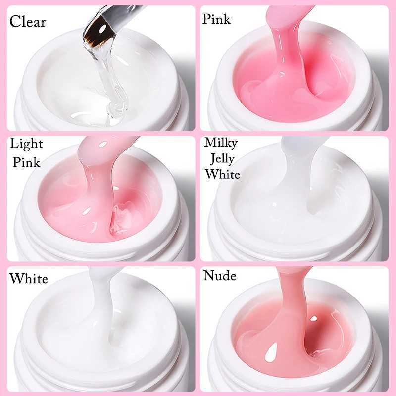 UR SUGAR 15ml Extension Nail Gel Jelly Pink White Clear Hard Gel Extension UV Gel For Nails Finger French Nail Art DIY ManicureM240814
