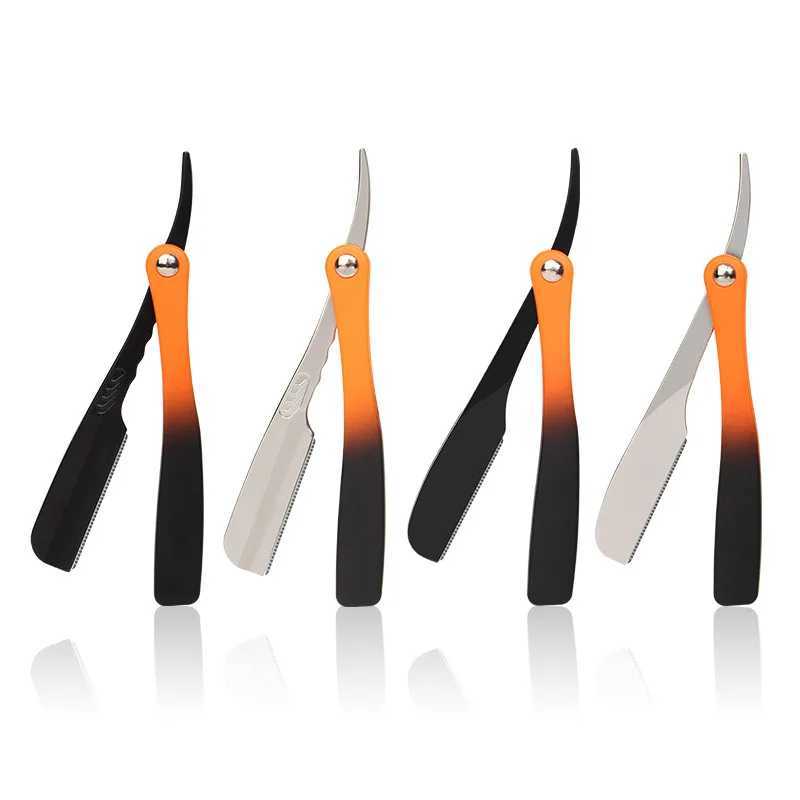 Stainless Steel Straight Edge Razor Manual Folding Shaver Handle Beard Trimmer Salon Hair Cutting Shaving ToolsM240814
