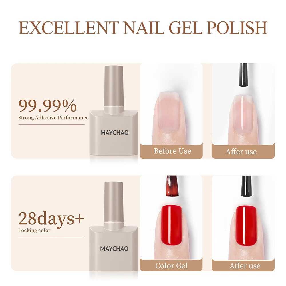 MAYCHAO 12ml No Wipe Top Coat Base Coat Primer UV LED Nail Gel Polish Reinforcement Gel Soak Off Semi Permanent Nail Art VarnishM240814
