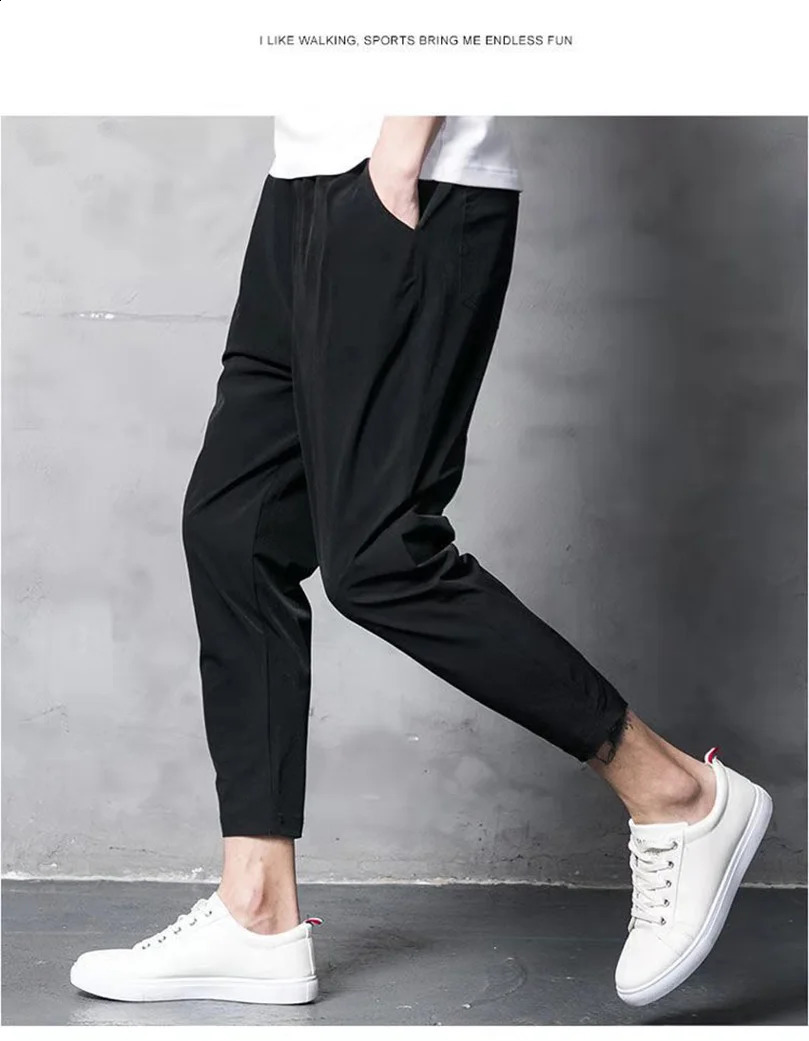 Spring Elastic Jogger Cargo Trousers for Men Jogging Pants Ankle Oversize Male Streetwear Harajuku Korean Clothing Streetwear 240814