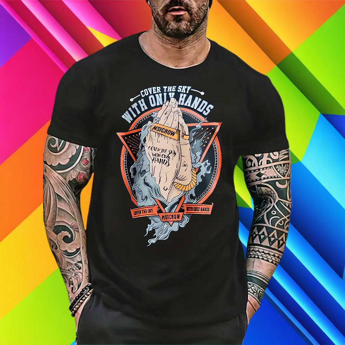 T-Shirts 230g 100% Cotton hands Hip Hop Street Breathable Crew Neck Oversized 3XL 4XL Men Tees Designer Fashion Cool Tops Tees