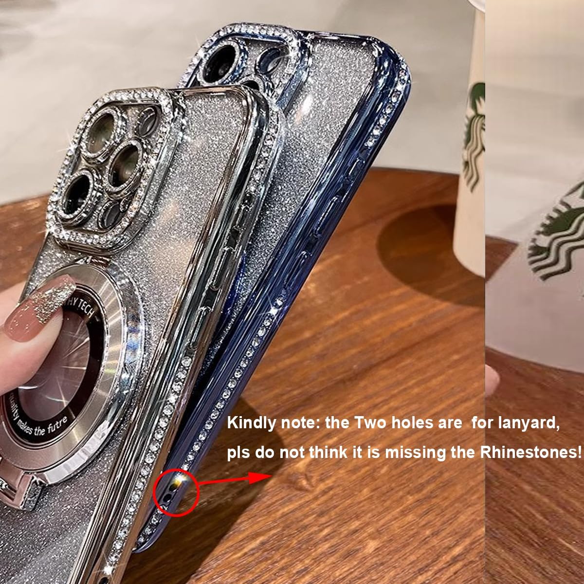 Luxury Diamond Bling Glitter Fold Ring Stand Magnetic For Magsafe Cases Shockproof Cover With Camera Lens Film Protector for iPhone 16 15 14 13 12 11 