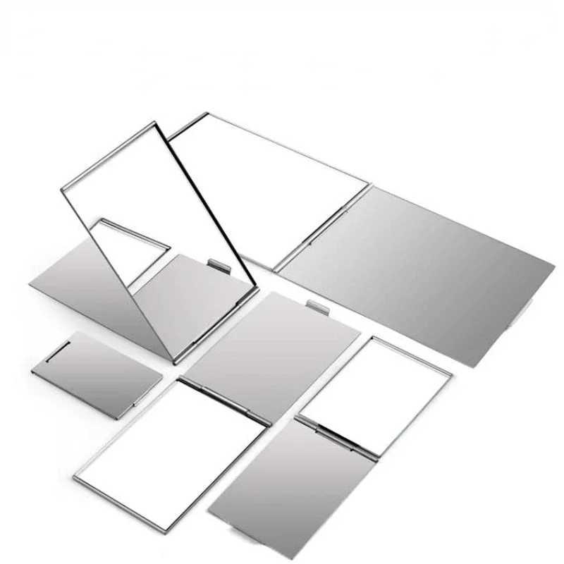 Aluminum folding mirror pocket mini portable makeup mirror travel hand small mirror dressing table foldable compact cosmetic tool W240813