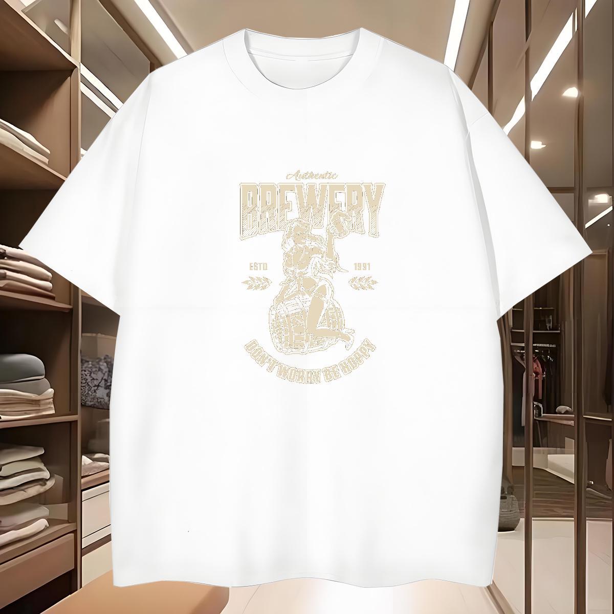T Shirts Men 230g 100% Cotton character Casual Daily Wear Breathable Soft DIY Tshirts New Designer Comfortable Tops Shirt