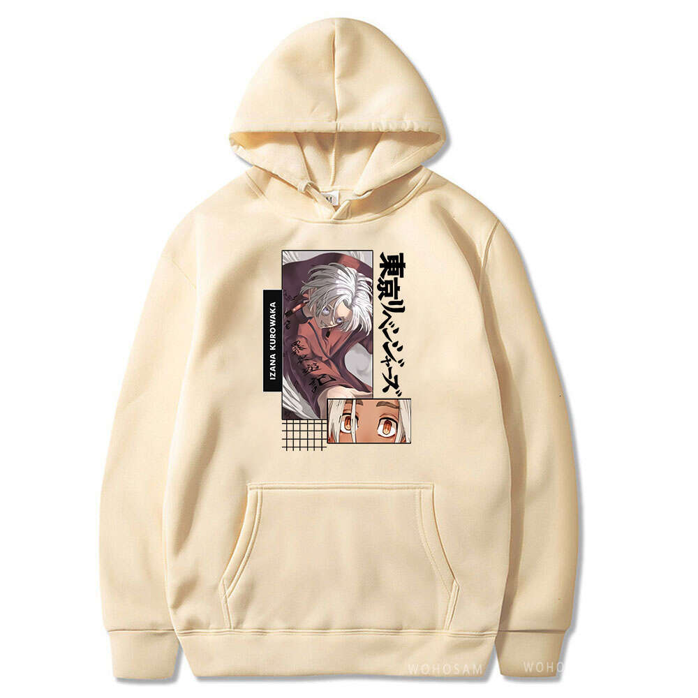 Hot Anime Tokyo Revengers Kurokawa Izana Graphic Printed Hooded Plus Size Hoodie Men Women Sweatshirts Haruku Zip Jacket