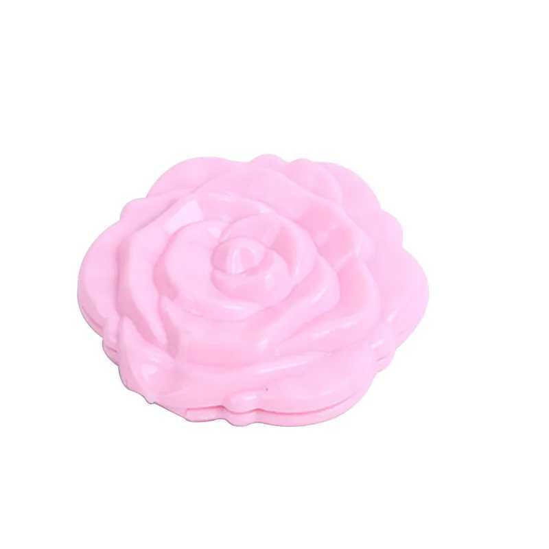 Mini mirror retro rose portable mini pocket makeup mirror double-sided manual mirror compact beauty tool toilet W240813