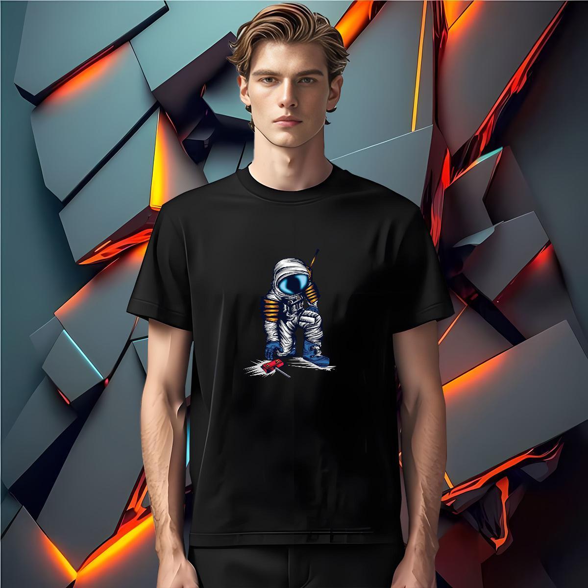 T Shirt For Man 230g 100% Cotton universe Street Casual Breathable Short Sleeve Custom Anime Tshirt for Man Woman New Designer Loose Tees