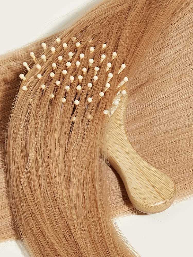 Cute cat hair brush natural wooden anti-static and chamfering brush hair scalp massage comb air cushion childrens styling tool W240813