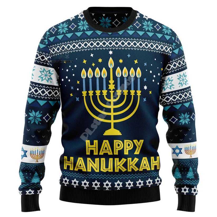 Santa Claus Cat Animal Color Tattoo Retro 3DPrint Fun Christmas Ugly Knitted Sweater Harajuku Casual Long Sleeve X17W240729
