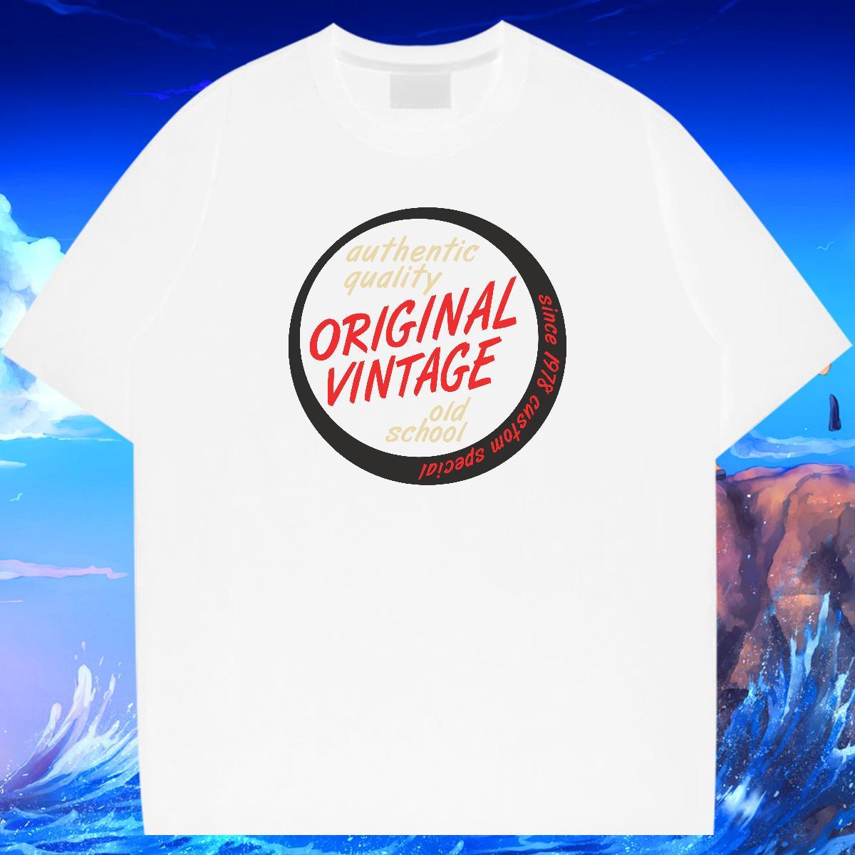 Popular Men Tops Tees Anime Printing Street 230g 100% Cotton Cartoon Printing L-4XL Crew Neck Breathable letter T Shirt For Man 2024 DIY Clothes