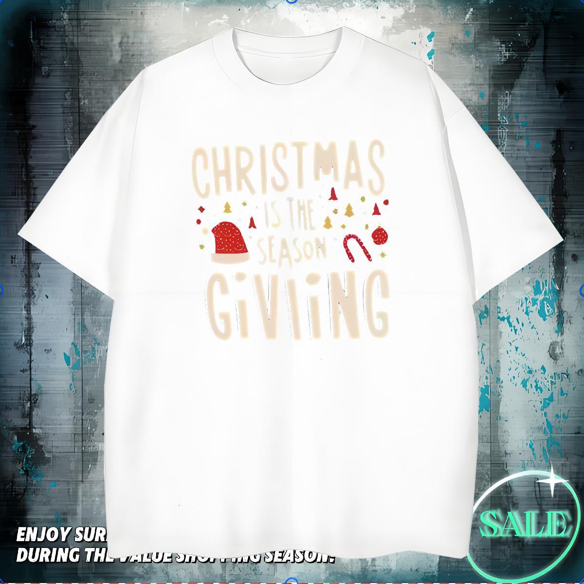 T shirt 230g Cotton Christmas Casual Daily Wear Breathable Short Sleeve DIY Men Tees Wholesale Loose Tops