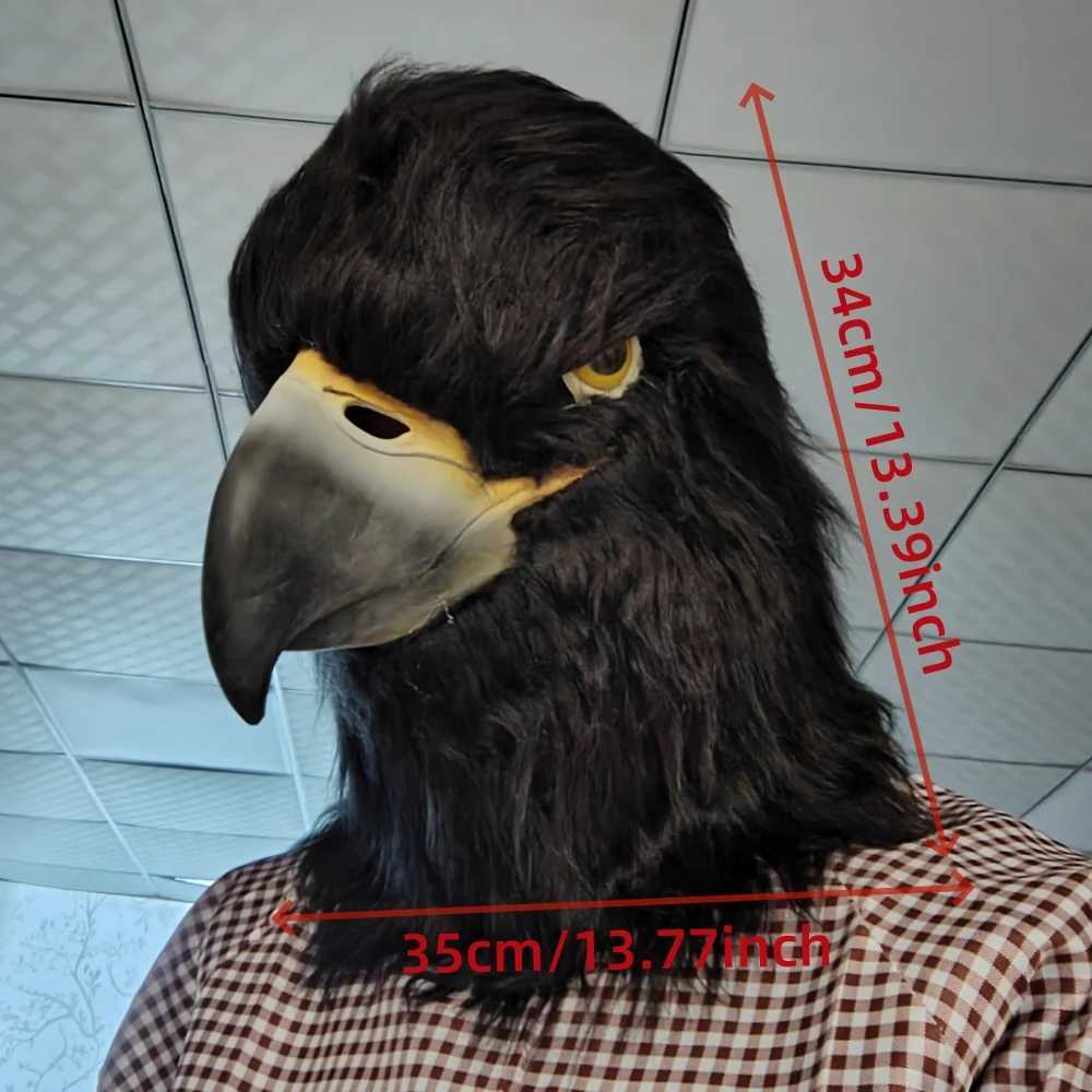 Novelty Bird Latex Masks Eagle Mask Closed Mouth Eagle Head Cover Halloween Party Animal Dress up Cosplay Hawk Headgear Props Y240813