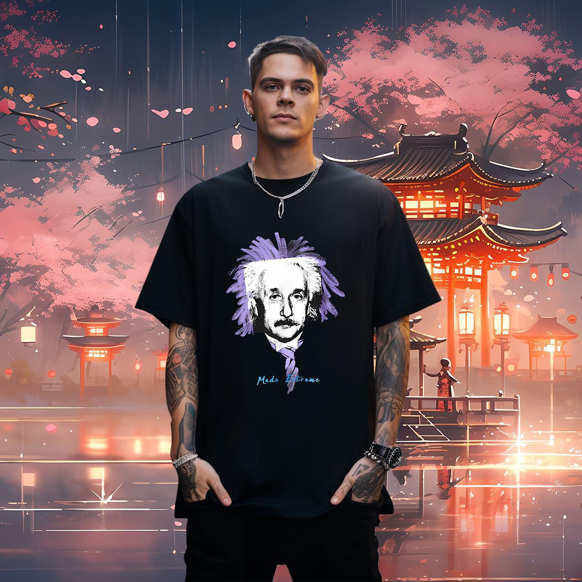 T-Shirts 100% Cotton 230g portrait Casual Breathable Crew Neck Plus Size Cartoon Men Clothes T-Shirt 2024 Classic Wear
