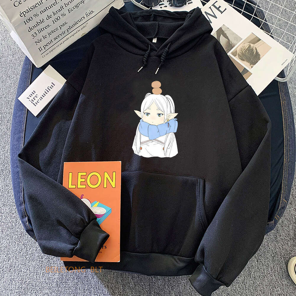 No Sousou Frieren Beyond Journey's Anime Printed Hoodies Manga Men Women Sweatshirts Winter Fleece Plus Size Hooded Pullover