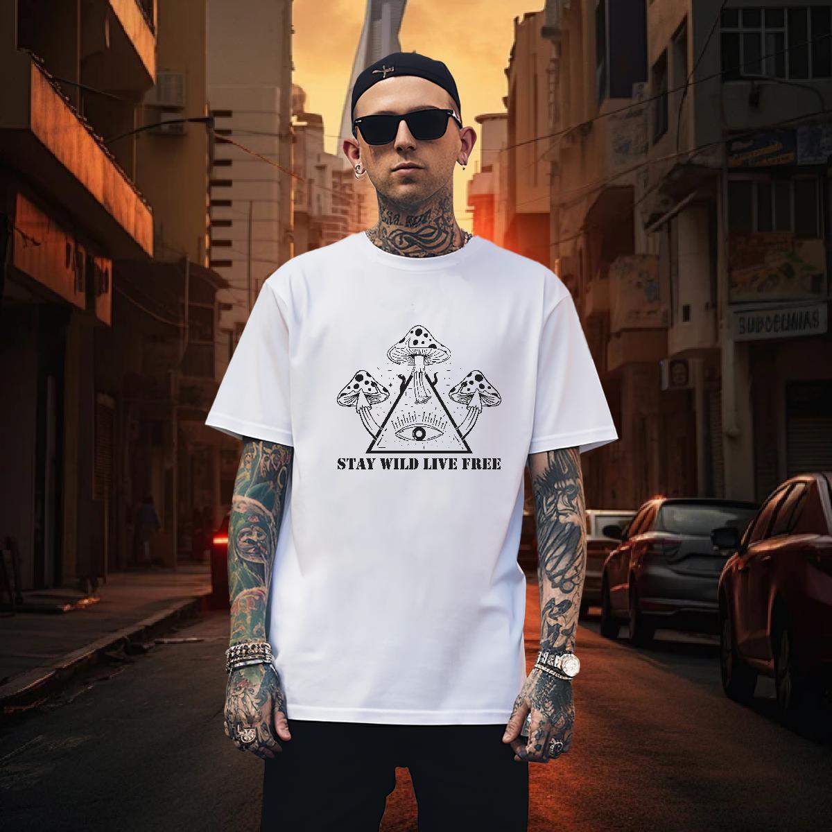T Shirt For Man 230g Cotton tree Street wear Hip Hop Breathable Custom Anime Men Clothes T-Shirt Customized TOP Quality Tops Tees