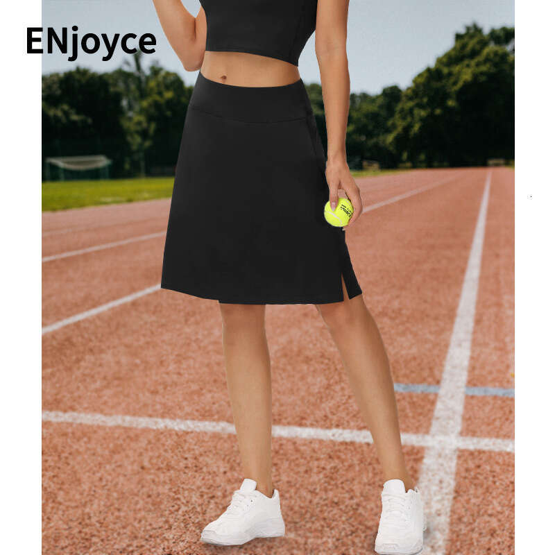 High Women's Waisted Mid-length Sports Tennis Skirts Stretch Sexy Shorts Dance Running Golf Skorts Gym Workout Ball Pocket Skirt