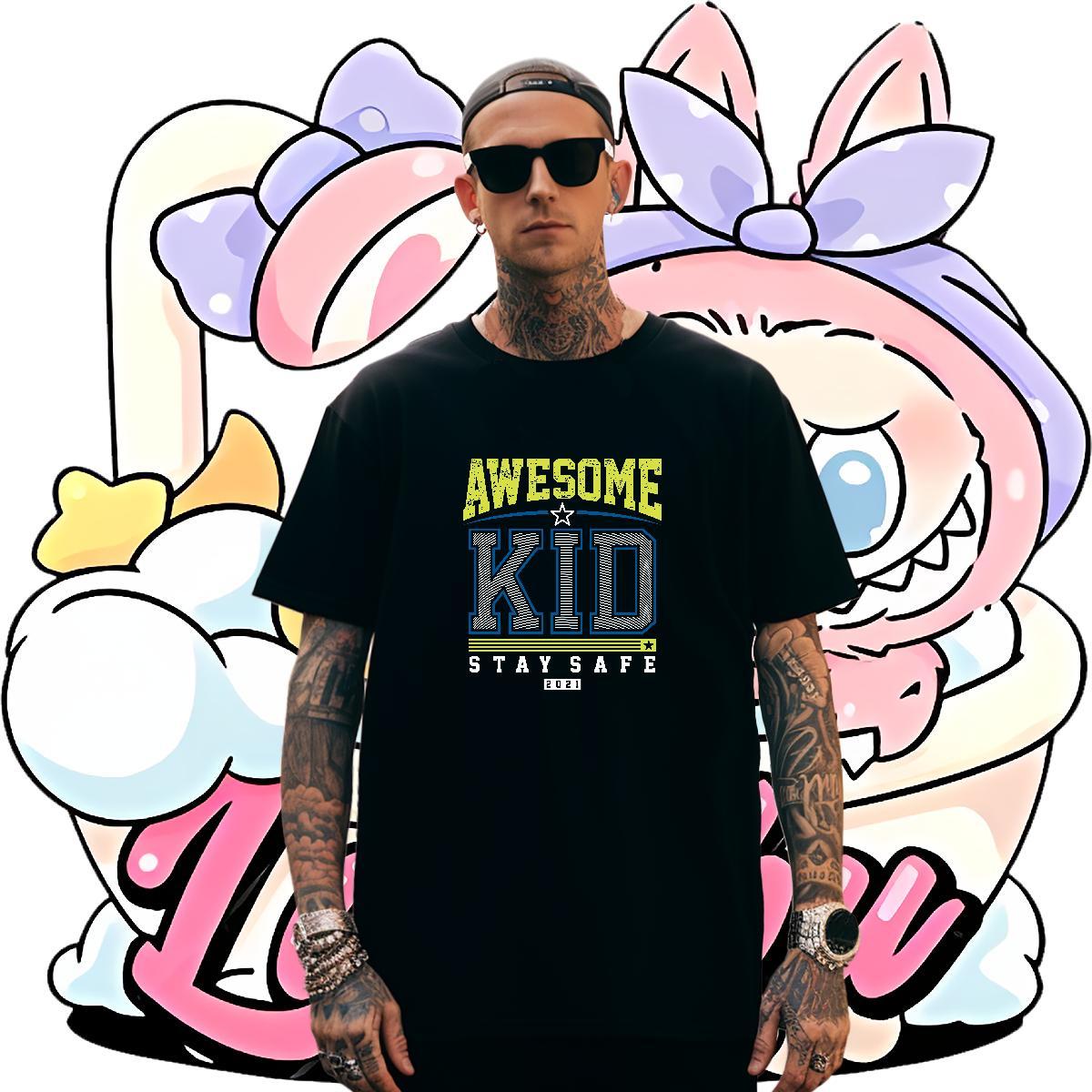 Loose Fit letter Mens T Shirts Beach Men Tshirts 230g Cotton Stylist Pure Cotton Anime Print Tees Shirts