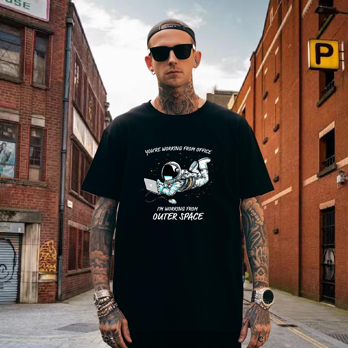 T Shirt For Man 230g Cotton universe Anime Printing Street Breathable Short Sleeve Oversized 4XL Men Tops Tees Classic Casual Designer Wear