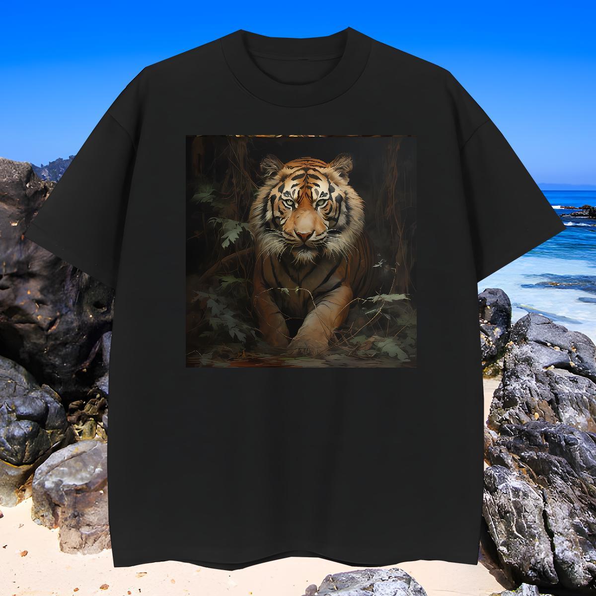 Designer T-Shirts for Men tiger Breathable Short Sleeve Street wear Hip Hop DIY Printed 230g Pure Cotton Couples T Shirts New Tees Shirts