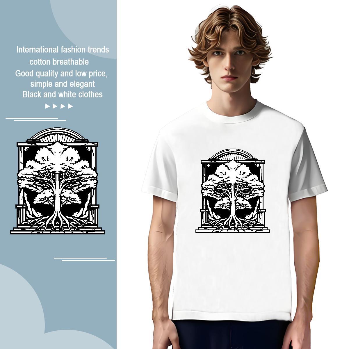 T-Shirts 230g Cotton tree Hip Hop Breathable Soft Plus Size Custom Mens Tshirts 2024 Designer Free Shipping Wear