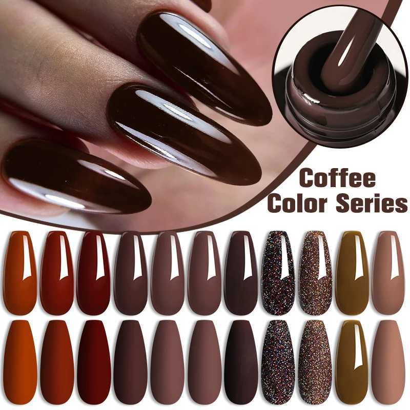 LILYCUTE 7ML Gel Nail Polish Brown Earth Coffee Color Series Semi Permanent UV Gel Chocolate Autumn Winter Nail Art Gel VarnishM240814