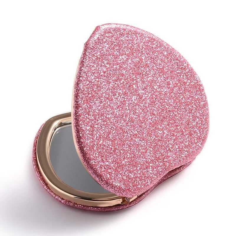 Heart shaped makeup mirror cute little mirror for girls portable student folding mirror beauty tool handheld W240813