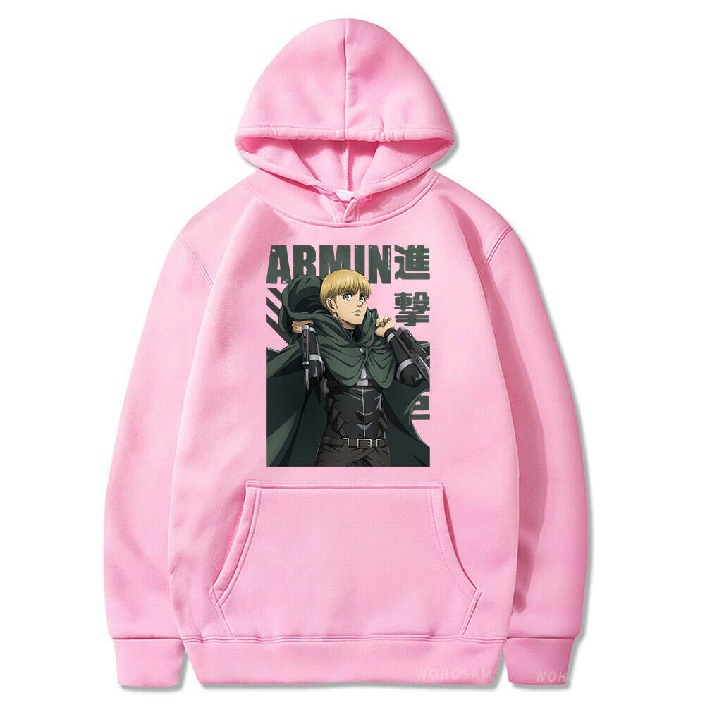 Attack Anime On Titan Men Women Hoodies Armin Arlert Graphic Printed Hooded Plus Size Sweatshirt Haruku Patchwork Streetwear