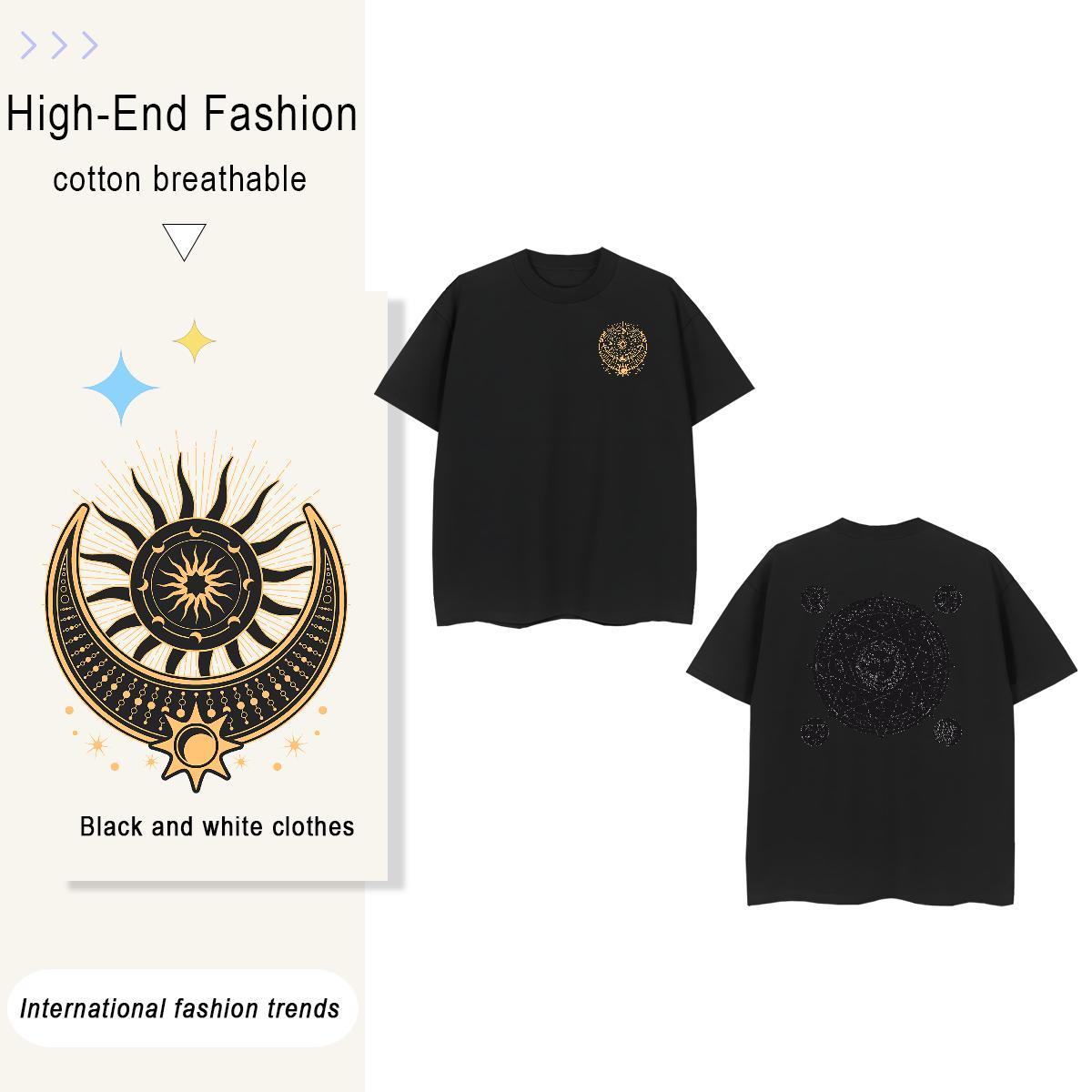 T Shirts Men 230g Pure Cotton universe Summer Casual Breathable Short Sleeve Oversized 4XL Men Tees New TOP Quality Tee Shirt