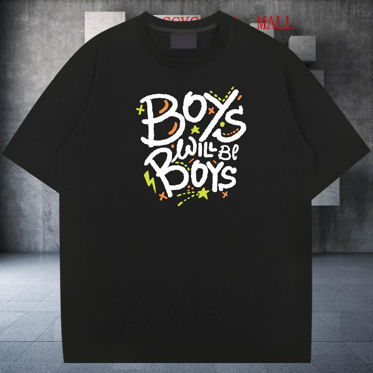High Quality Mens Tshirts Sport 230g Pure Cotton Anime Print Crew Neck Breathable letter T-Shirts for Men Designer Fashion Tee Shirt