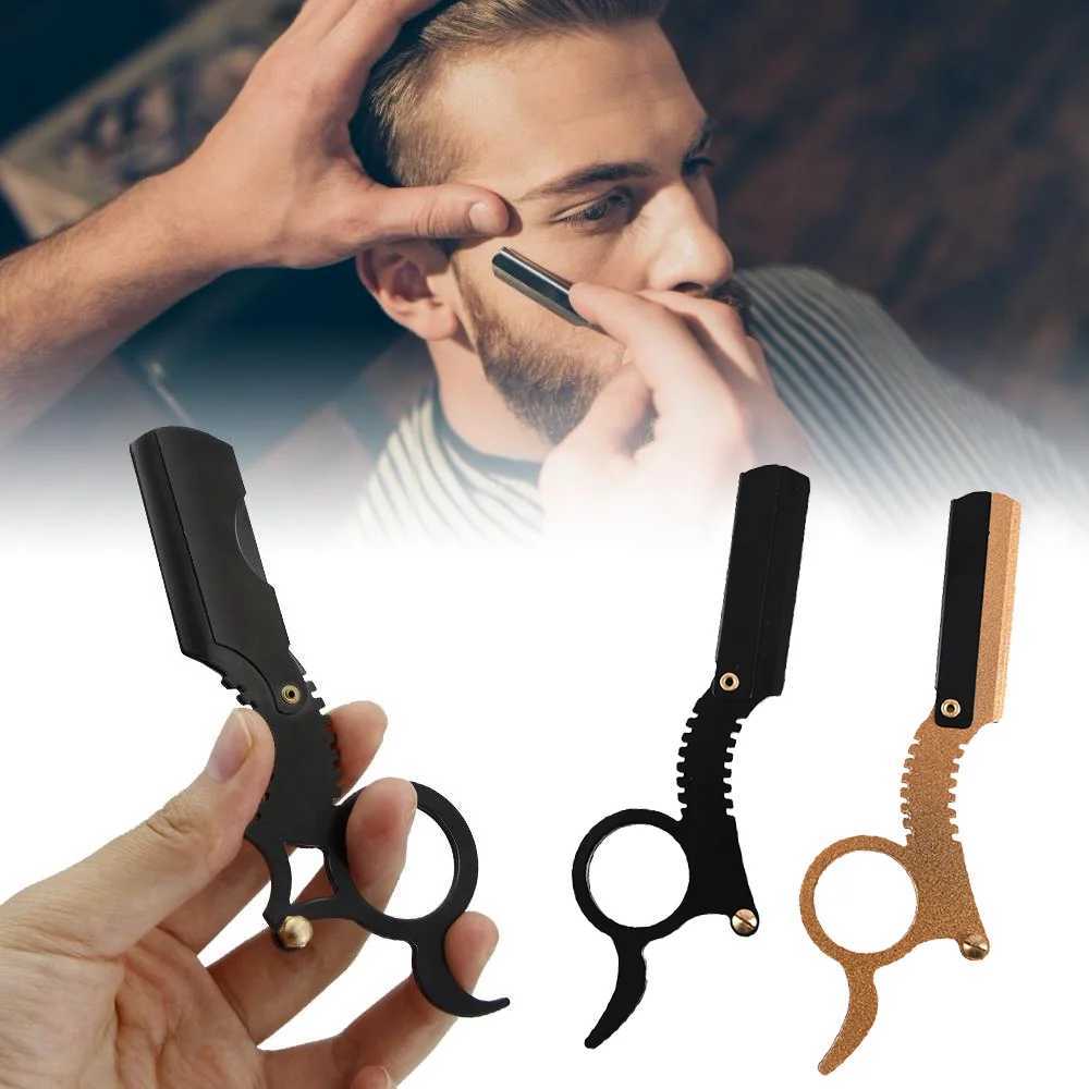 Straight Edge Barber Razor Haircut Beard Eyebrow Shaving Tool Manual Depilation Razor Not Include Razor Blade Safety RazorM240814