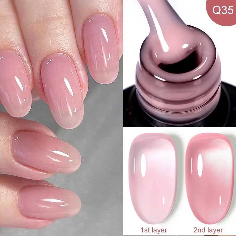 LILYCUTE Pink Nude Quick Extension Gel Nail Polish 3 In 1 Jelly Transparent Semi Permanent Soak Off Nail Art Construction GelM240814
