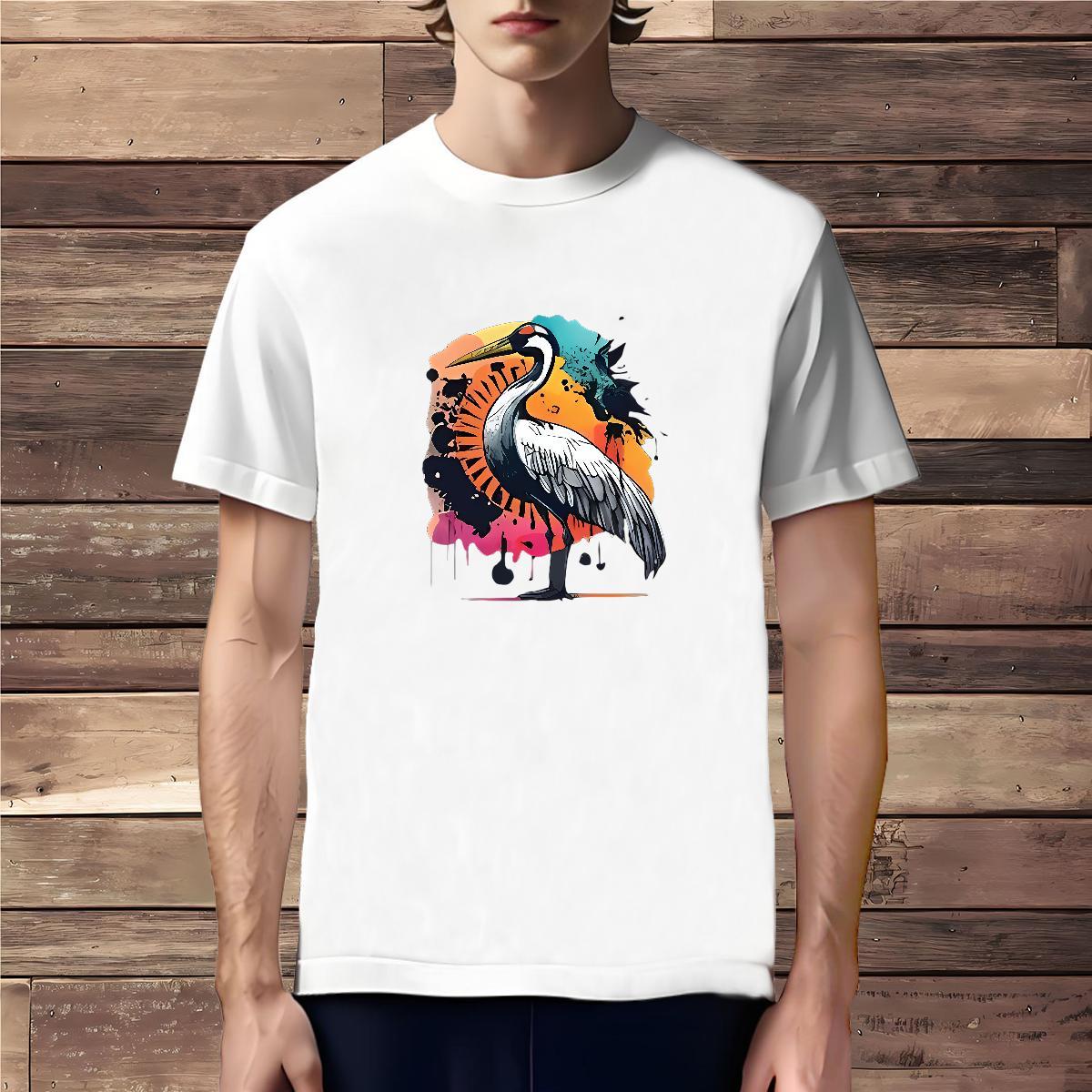Designer T Shirt For Man bird Short Sleeve O-Neck Sports Casual Cartoon Printing L-4XL 230g Cotton Men Tees DIY Clothings