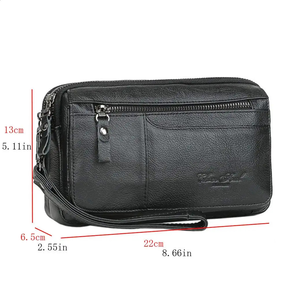 Leather clutch wallet mens watch zipper passport coin mobile phone card operator organizer business travel watch 240812