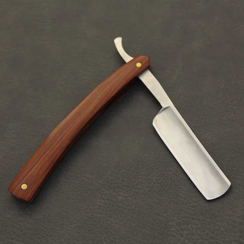 River lake Folding Shaving Knife Professional Men Manual Beard Shaver Cutter Stainless Steel Straight Edge Barber RazorM240814