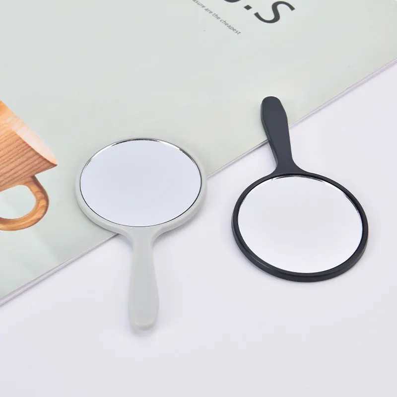 Mini portable round mirror handheld makeup tool 5.5 * 10cm W240813