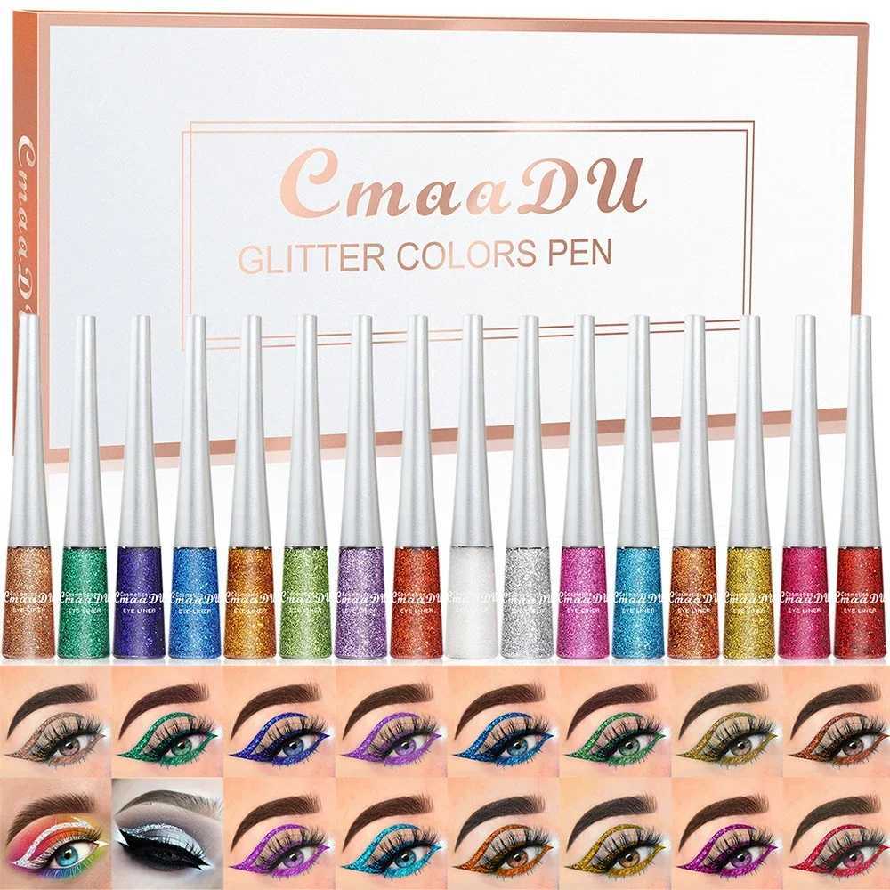 16 Colors Liquid Eyeliner Shiny Glitter Powder Gel Eyeliner Quick-drying Long Lasting Non-smudge Eye Liner Cosmetics Make Up Y240813